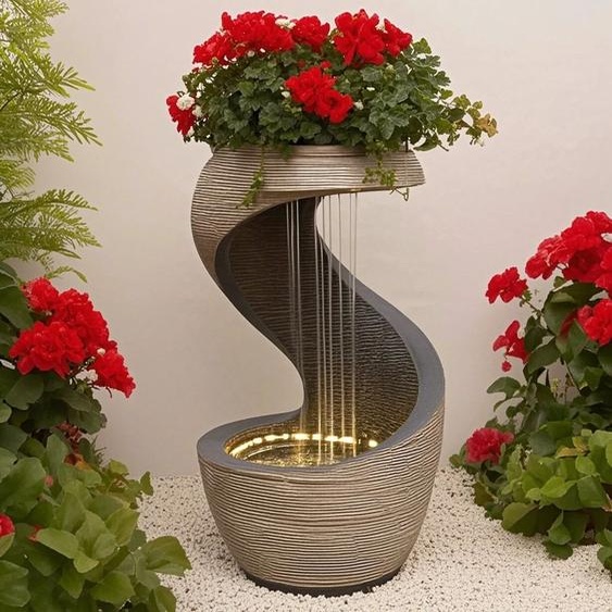 NONE Nouvelles idées de produits 2024, cascade de fontaine deau extérieure de forme géométrique pour la maison et le jardin, articles décoratifs, fontaines de jardin