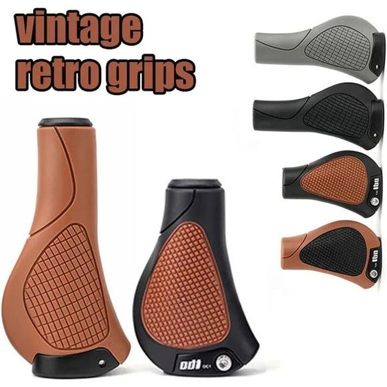 NONE ODI 22MM poignées Vintage marron noir caoutchouc vtt poignée de guidon pour VTT rétro ergonomique avant poignées de vélo