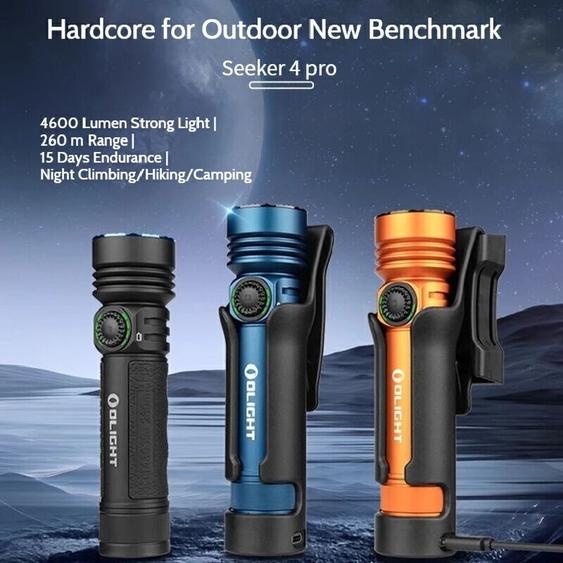 NONE OLIGHT Seeker 4 pro alliage daluminium extérieur lumière forte lampe de poche grand projecteur lumière blanche froide 15 jours batterie Ultra longue