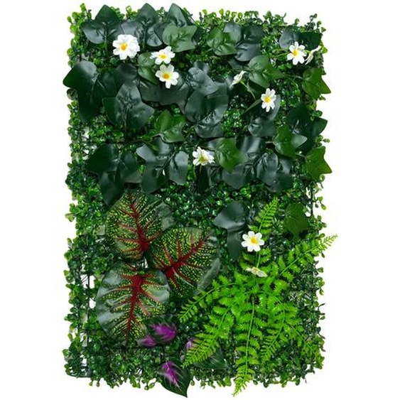 NONE Panneaux muraux dherbe, toile de fond murale dherbe mixte 3D, panneaux muraux de verdure, écran de confidentialité de clôture murale dherbe de haie artificielle 1 pièce