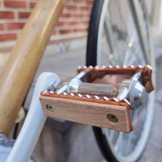 NONE Pédales de vélo ultralégères en alliage daluminium, 1 paire, style rétro classique, en bois, pour VTT et vélo de route
