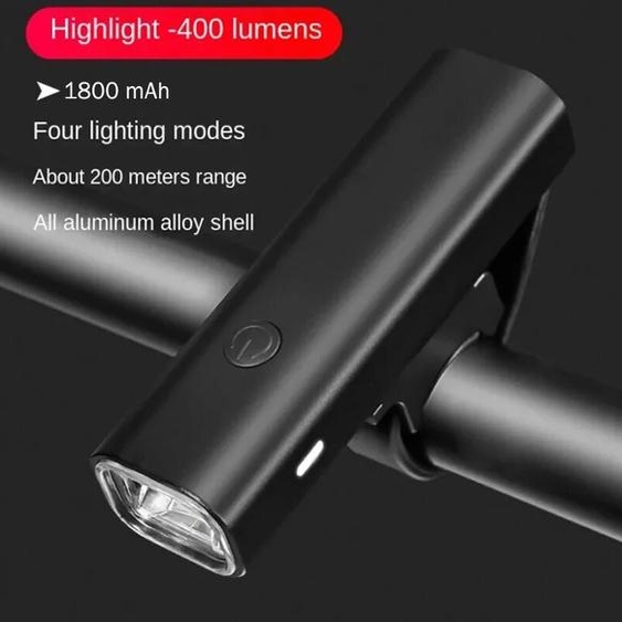 NONE Phare de vélo étanche 400 Lumen, haute qualité, classique, YQ-QD400, magasins dusine, coque en aluminium, lampe de poche pour vélo