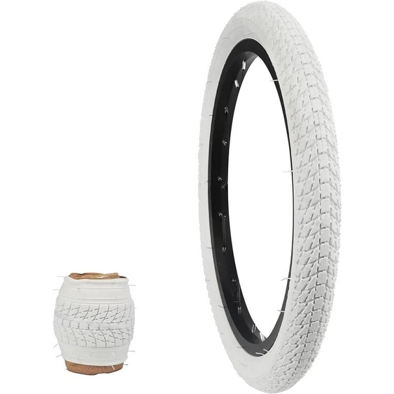 NONE Pneu de vélo pour enfant ZUKKA 16x1.75 blanc, robuste, résistant à lusure, pour vélos pour enfants, utilisation occasionnelle en vélo