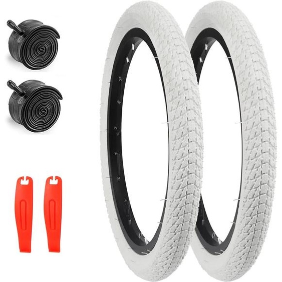 NONE Pneu de vélo pour enfant ZUKKA 20 x 1,75, blanc, antidérapant, résistant à lusure, durable, remplacement pour vélos et tricycles pour enfants, utilisation quotidienne