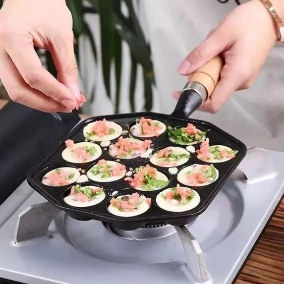 NONE Poêle Takoyaki à 14 trous, cadeau pour crêpes, cuisine domestique, cuisinière à gaz professionnelle en fonte à Induction