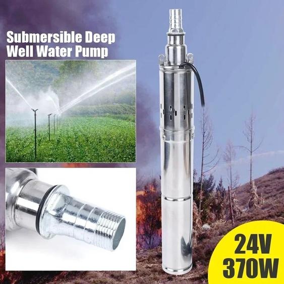 NONE Pompe à eau solaire en fonte dacier inoxydable 370W 65m ascenseur maximum 1.8m3/h débit MPPT zéro émission de carbone pour lirrigation agricole