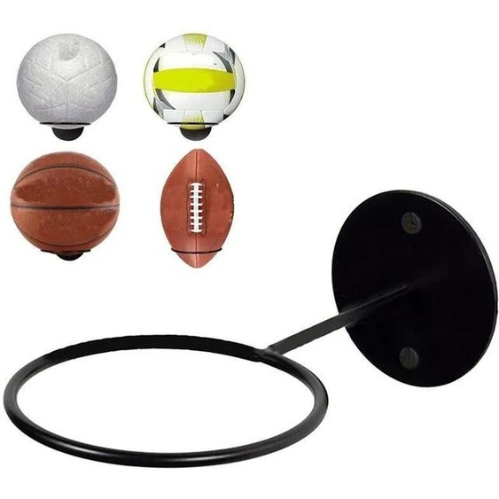 NONE Porte-ballon mural en fer pour la décoration intérieure, support daffichage de stockage de basket-ball, support de ballon de football Rugby, gain de place