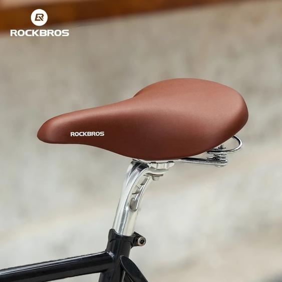 NONE ROCKBROS – selle confortable pour hommes et femmes, Vintage, vélo de ville, large et souple, pièces de siège de vélo, coussin de vélo Vintage