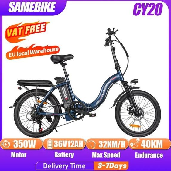 NONE SAMEBIKE CY20 vélo électrique pliant 350W moteur 36V12AH batterie amovible vélo électrique adulte ville équitation montagne neige Ebike