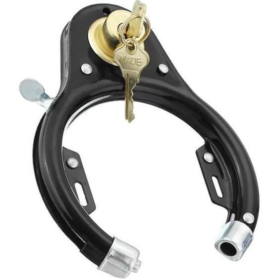 NONE Serrure de sécurité vintage en fer à cheval pour vélo, accessoire pour bicyclette, roue de cyclisme, scooter, Hurbike, équitation avec clé