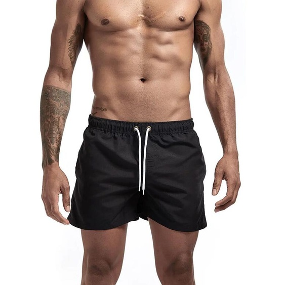 NONE Short de bain à séchage rapide pour hommes, maillot de bain respirant avec cordon de serrage avec poches pour le surf, la plage, lété décontracté