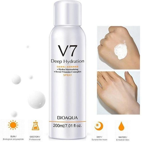 NONE Spray correcteur blanchissant imperméable V7, hydratant, contient 7 vitamines de soins de la peau, crème solaire, isolation, complexe, 200ml