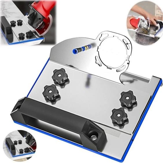 NONE Support de meuleuse dangle pour carrelage 45 °   Coupe de chanfrein. Biseauteur en acier inoxydable. Support fixe de meulage dangle. Support de coupe en céramique