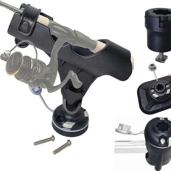 NONE Support de pêche sur rail coulissant en PVC pour canoë kayak, bateau gonflable, canot pneumatique