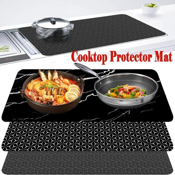 NONE Tapis de table de cuisson à Induction en Silicone, couvre-cuisinière anti-rayures, 30.8 × 20.5 pouces, tapis de protection pour comptoir de cuisine