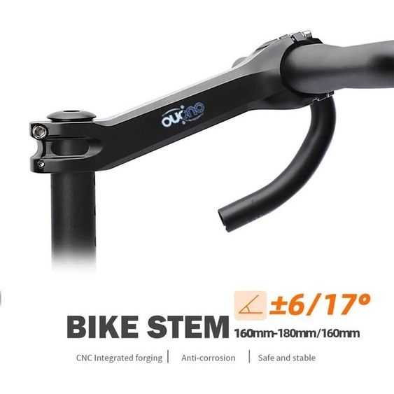 NONE Tige de guidon de vélo longue et vissée en aluminium CNC, table de vélo VTT, résistant à emporter, tige de descente de vélo, 160mm, 170mm, 180mm, 31.8mm, 6mm, 17mm, 7075