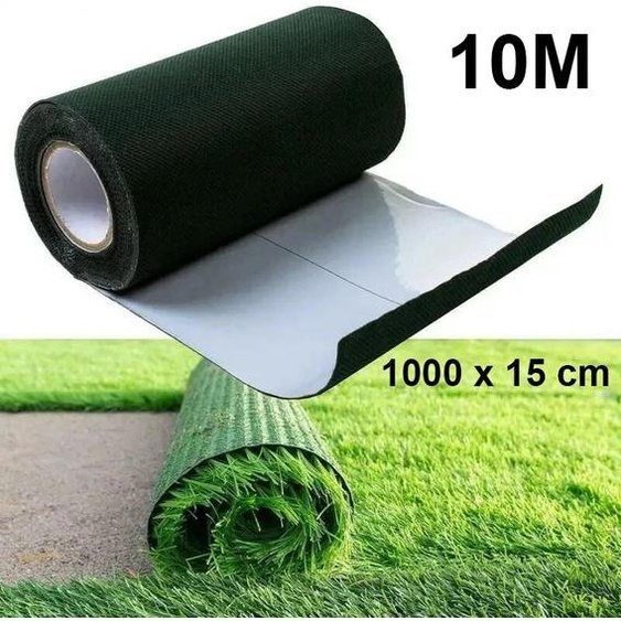 NONE Tissu de liaison pour gazon artificiel, 10M, sans colle, bande verte pour pelouse, auto-adhésive pour jardin, joine, tapis dherbe, décoration de jardin