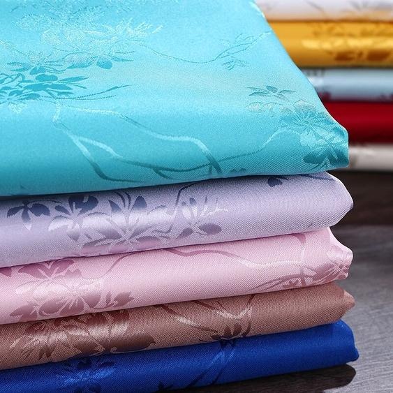 NONE Tissu Jacquard de luxe fleur au mètre pour robe pyjama Kimono Cheongsam bricolage couture lisse doux brillant couture tissu rouge