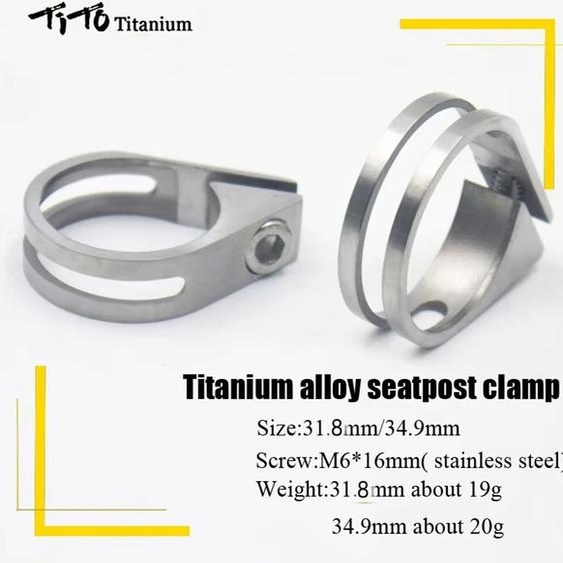 NONE TiTo vélo vtt montagne titane tire de selle vélo de route titane tige de selle pinces 34.9mm/31.8mm alliage de titane tube de selle clip