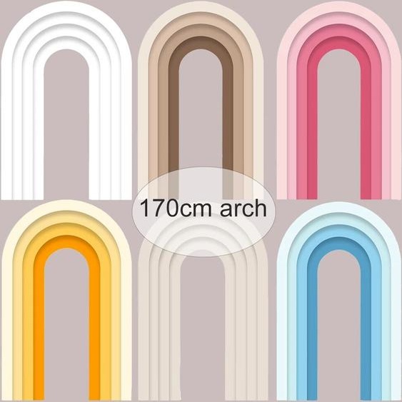 NONE Toile de fond darche de mariage en carton creux, grand fond de décoration, baby shower, joyeux anniversaire bricolage, blanc, rose, bleu, 170cm