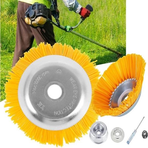 NONE Tondeuse à gazon de 8 pouces avec tête dherbe, roue de désherbage en Nylon, Joint de brique de désherbage domestique avec roue de coupe en fil de Nylon trempé