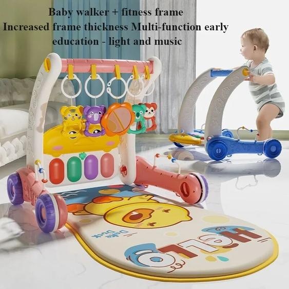 NONE Trotteur 2 en 1 pour nouveau-né, cadre de fitness avec musique et lumière, jouet de piano à pédale T1 pour bébé, éducation précoce