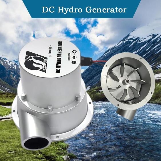 NONE Turbine à eau hydraulique sans balais, petit générateur hydroélectrique domestique extérieur, aimant en continu, DC, 18V, 500W, 1000W