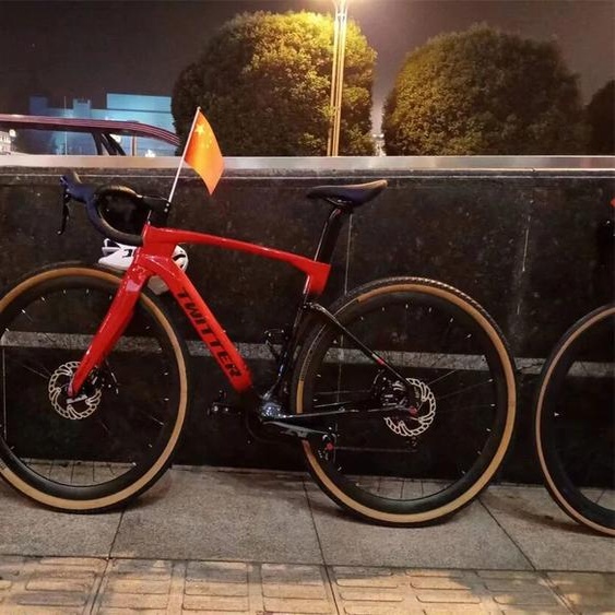 NONE TWITTER couleur holographique gravier V3 RS-24Speed tout-terrain grade T900 vélo en fibre de carbone 700 * 40C frein à disque hydraulique vélo de gravier