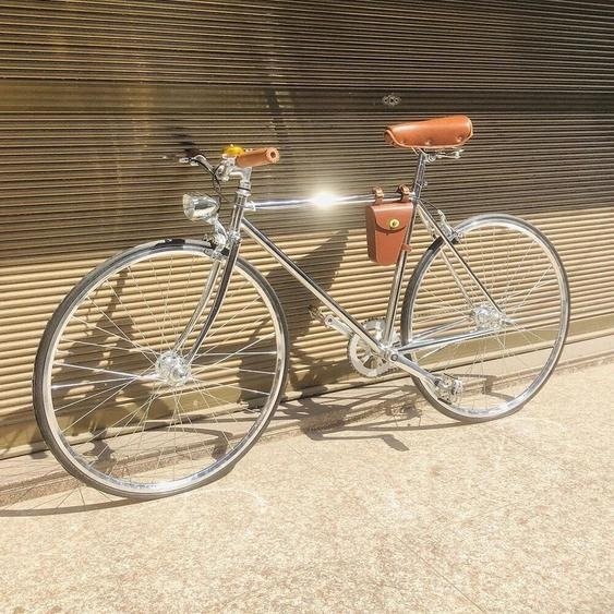NONE Vélo à vitesse unique vintage avec cadre en acier, paire de roues 700C, moyeu à bascule, cloche légère rétro