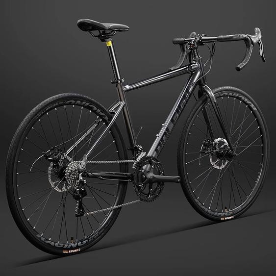 NONE Vélo de route en gravier 700c, guidon droit courbe de vélo de route en alliage daluminium, vélos de course à 30/33 vitesses