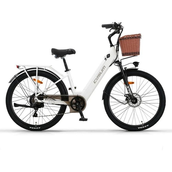 NONE Vélo électrique 26 250W moteur 7S amovible Li-batterie pédale assistance avec panier porte-bagages urbain unisexe ville banlieue e-bike