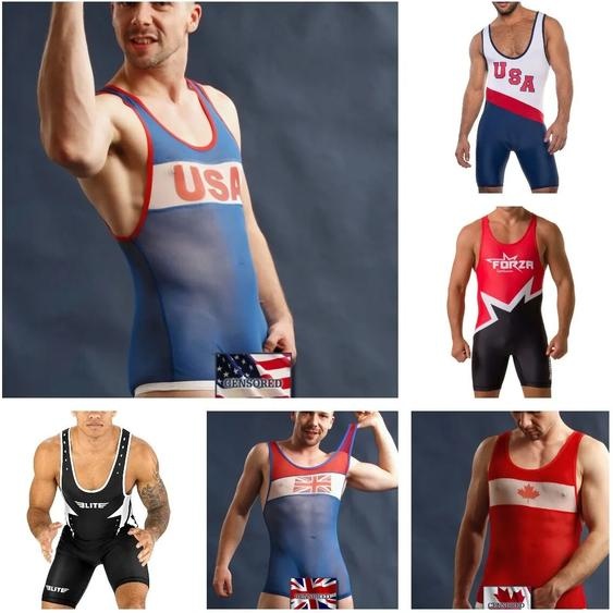 NONE Vêtements de course personnalisés pour hommes, maillots de lutte trempés, boxe, tricouette, pays, États-Unis, batterie, costume de fer, maillots de bain, fitness, combinaison, fibre