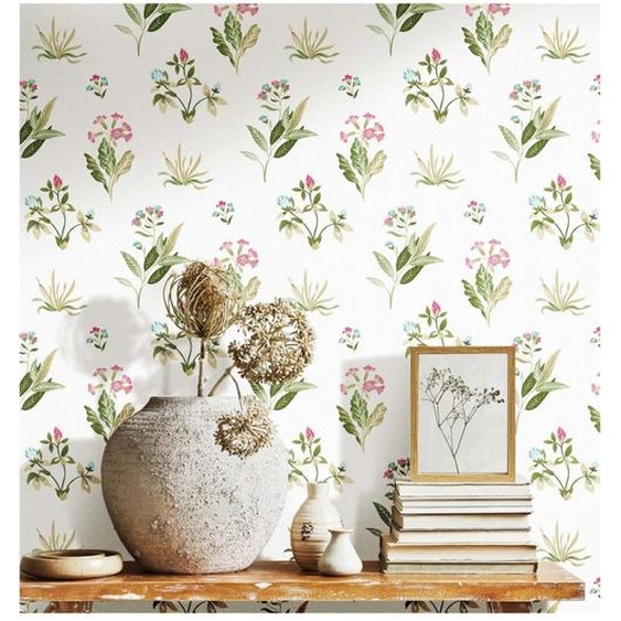 Noordwand Papier peint Blooming Garden 6 Flowers and Plants Blanc vert