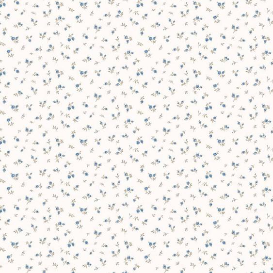 Noordwand Papier peint Blooming Garden 6 Little Roses Blanc et bleu