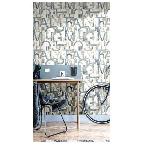 Noordwand Papier peint Friends & Coffee Words and Letters Bleu