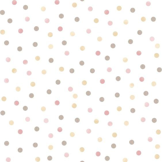 Noordwand Papier peint Mondo baby Confetti Dots Rose, blanc et marron