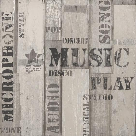 Noordwand Papier peint Urban Friends & Coffee Wooden Planks Words