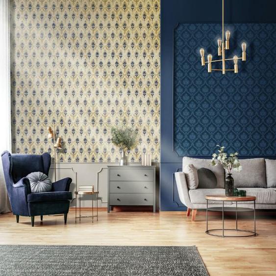 Noordwand Topchic Papier peint Classic Ornaments Bleu marine