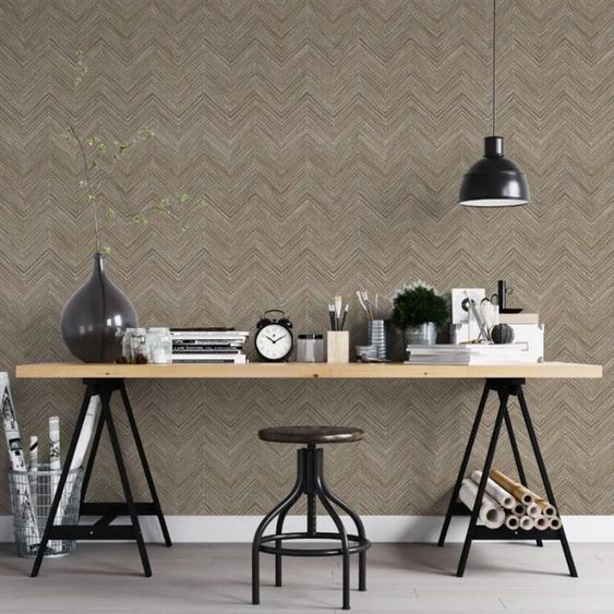 Noordwand Papier peint Topchic Herringbone marron