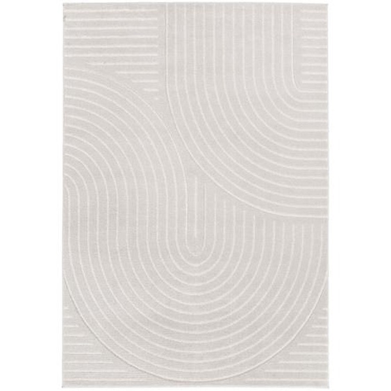 Nora - Tapis contemporain à motif géométrique - Couleur - Ecru, Dimensions - 120x170 cm