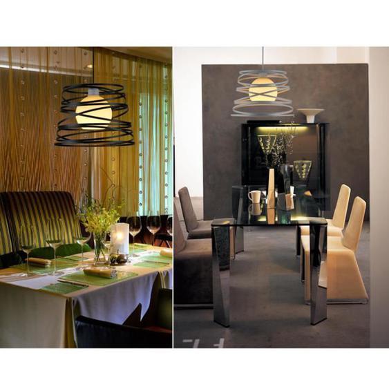 Nordic Fer Personnalite créative lustre salon moderne lampshade salle à manger de chambre den Ø30cm Noir + Blanc