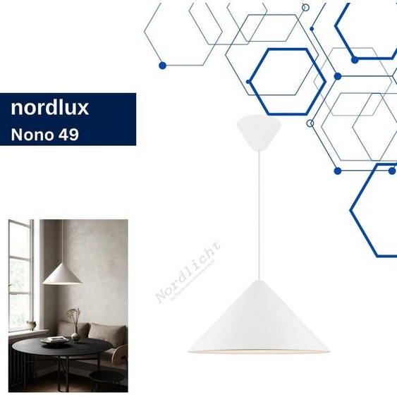 NORDLUX Nono lustre scandinave suspendu, Variante : Ø 490 x 248 x 3000 mm, E27, blanc
