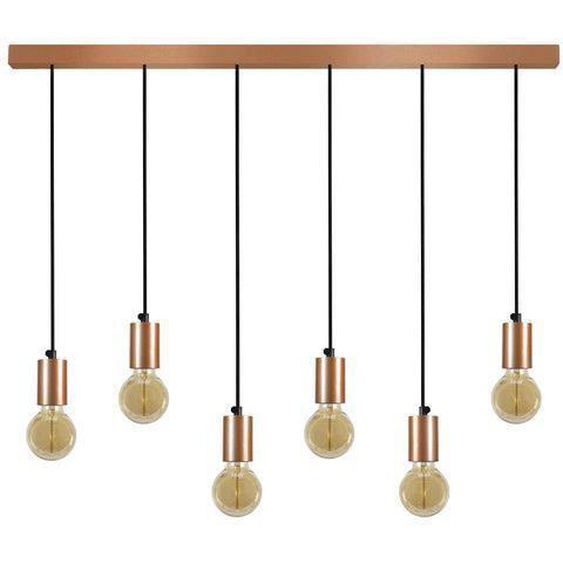 NORWICH-Lustre grappe métal cuivre Abat-jour: abat-jour ampoule déco ampoule 6 ampoules E27 vintage P80xD80xH180cm