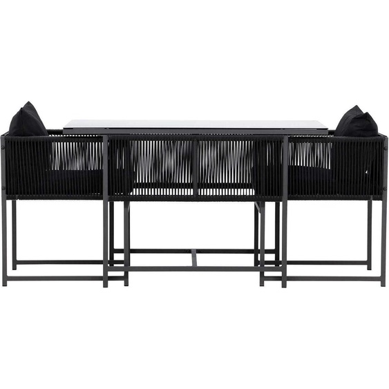 Notoset de café 1 table à manger, 2 chaises noires.