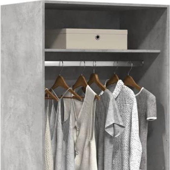 Nouveau 2025 - Armoire Gris Béton 80x50x200 cm Bois composite - Armoires C22732