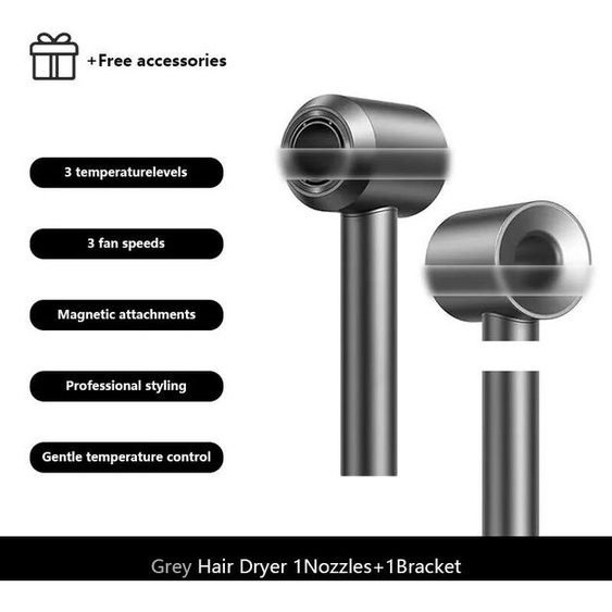 NUANTONG Sèche-cheveux ionique professionnel avec technologie Anion, air chaud/froid, outil de coiffure léger 5 en 1 pour des éruptions faciles