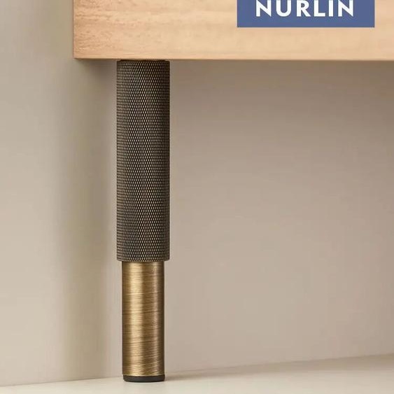 Nurlin – pied darmoire moleté en laiton, motif coupé en diamant, hauteur réglable, pieds moletés fermement pris en charge, laiton Antique