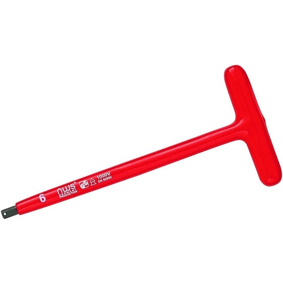 NWS Tournevis à poignée transversale 4mm pour 1000 Volt 2019-4-160 ,pour vis à six pans creux Longueur 160mm Isolation multicouche selon DIN EN/IEC 60900
