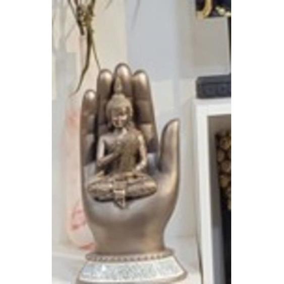 Objet décoratif - ATMOSPHERA - Bouddha Main RSN Andy H19 - Marron - Polyresine - Contemporain