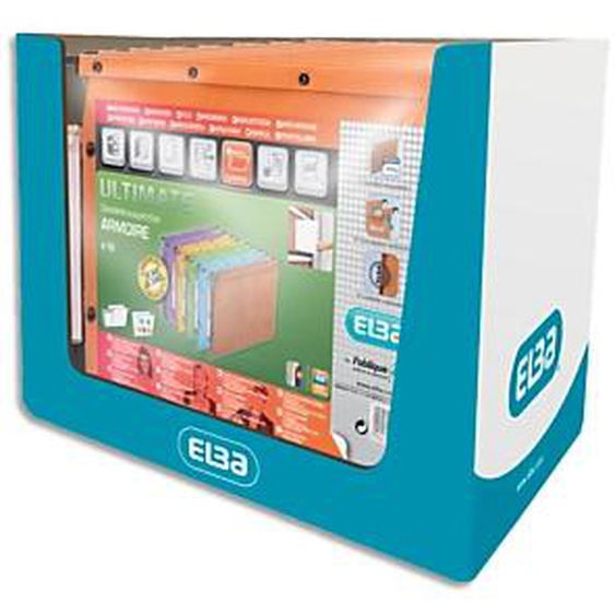 OBLIQUE AZ Paquet de 10 dossiers suspendus ARMOIRE en kraft 240g. Fond V, bouton-pression. Orange